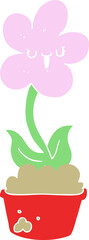 cute flat color style cartoon flower