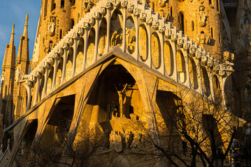 BARCELONA, SPAIN-February 18, 2024: Sagrada Família church