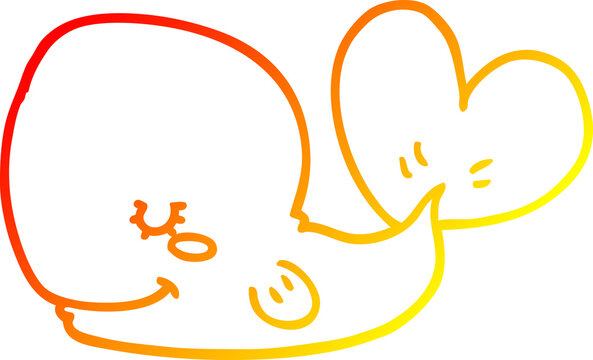 recommend clip art: warm gradient line drawing cartoon whale