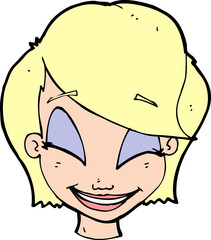 cartoon pretty female face