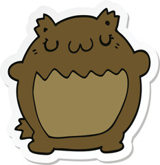 sticker of a cartoon bear