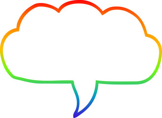 rainbow gradient line drawing cartoon cloud speech bubble
