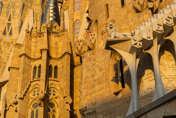 BARCELONA, SPAIN-February 18, 2024: Sagrada Família church