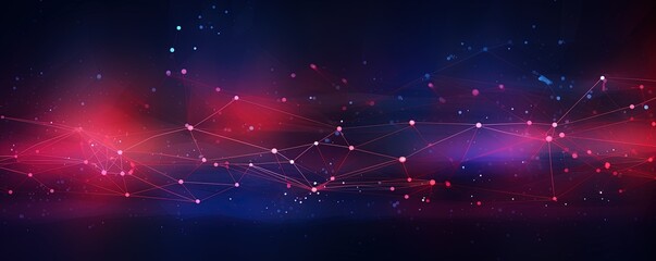 Texture of abstract future technology lines with dots connection mesh background banner illustration Connection digital data and big data concept. Digital datail dark blue red pink,