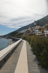 A promenade in Santa Marina Salina, the Aeolian islands, Italy	