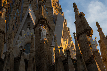 BARCELONA, SPAIN-February 18, 2024: Sagrada Família church