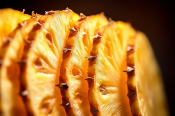 Pineapple rings closeup. Generative AI