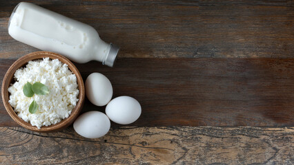 dairy product over wooden table