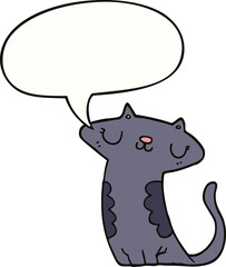 cartoon cat and speech bubble