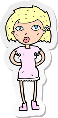 sticker of a cartoon woman