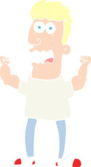 flat color illustration of a cartoon stressed man