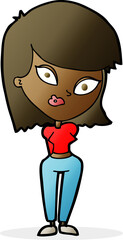 cartoon confused woman