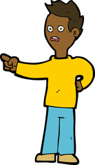 cartoon shocked boy pointing