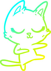 cold gradient line drawing calm cartoon cat