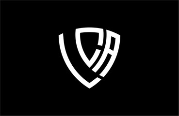 LCA creative letter shield logo design vector icon illustration