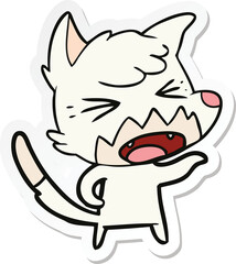 sticker of a angry cartoon fox