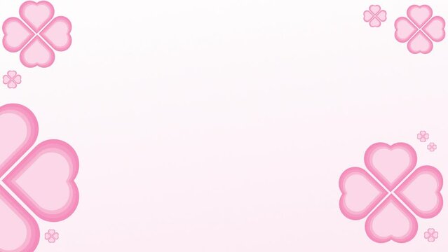 Cute Playful Pink Heart Flower Motion Wallapaper Background
