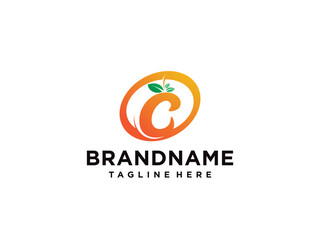 Fototapeta premium C logo for Vitamin and font C letter Identity and design business Free Vector
