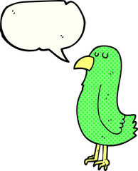 comic book speech bubble cartoon parrot