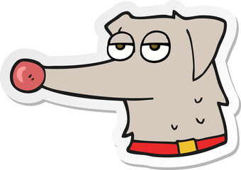 sticker of a cartoon dog with collar