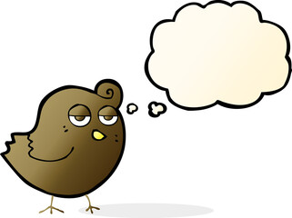 cartoon bird with thought bubble