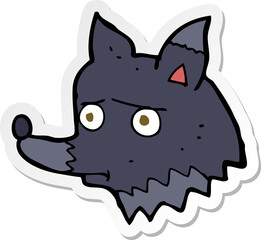 sticker of a cartoon unhappy dog