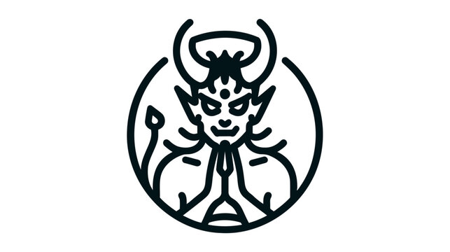 Devil demon icon. vector illustration on white background