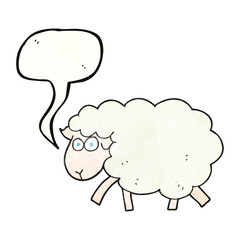 speech bubble textured cartoon sheep