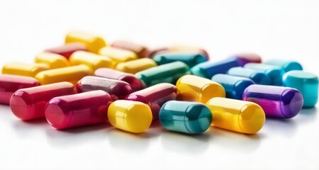  Vibrant assortment of colorful capsules