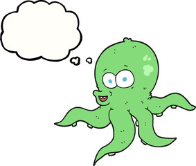 thought bubble cartoon octopus