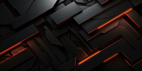 Dark color Scifi design external panels abstract. Wide format.