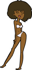 cartoon woman in bikini