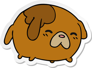 Obraz na płótnie Canvas sticker cartoon of cute kawaii dog