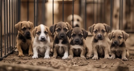 A litter of puppies, ready for adventure - obrazy, fototapety, plakaty