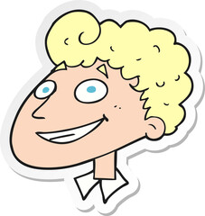 sticker of a cartoon happy man