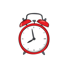 Vector illustration in doodle style. alarm clock hand drawn