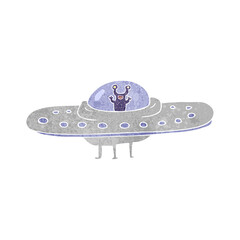 retro cartoon flying saucer