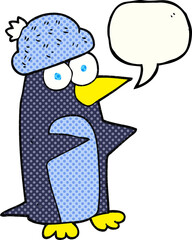 comic book speech bubble cartoon penguin