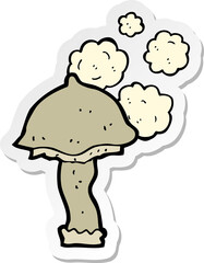 sticker of a cartoon mushroom