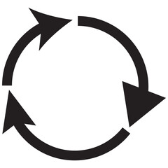 4 arrow pictogram refresh reload rotation loop sign set. Volume 02. Simple black icon on white background. Modern mono solid plain flat minimal style. Vector illustration web design elements 8