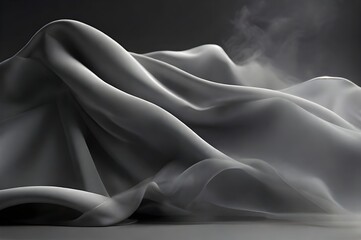 Obraz premium Grey abstract silky background with smoke