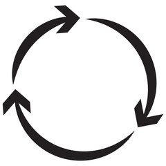 4 arrow pictogram refresh reload rotation loop sign set. Volume 02. Simple black icon on white background. Modern mono solid plain flat minimal style. Vector illustration web design elements 8