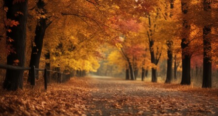  Autumn's golden path through the woods
