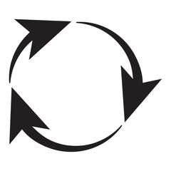 4 arrow pictogram refresh reload rotation loop sign set. Volume 02. Simple black icon on white background. Modern mono solid plain flat minimal style. Vector illustration web design elements 8