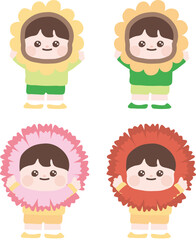 식목일에 나무를 심는 어린이 일러스트