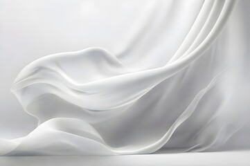 Fototapeta premium White and soft silk background, silk fabric like waves background and wallpaper