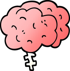 cartoon doodle brain