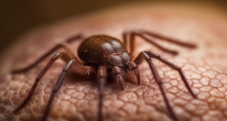  Close-up of a spider on human skin