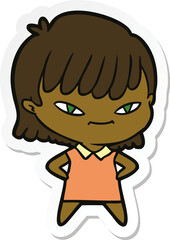 sticker of a cartoon woman
