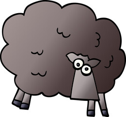cartoon doodle black sheep